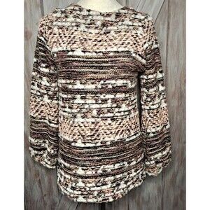 Zara Sweater Women's Size S Textured Boucle Metallic Holiday Party Modest Classy